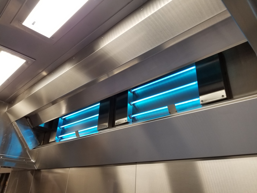 UV On UV Lights on in Commercial Kitchen Hood